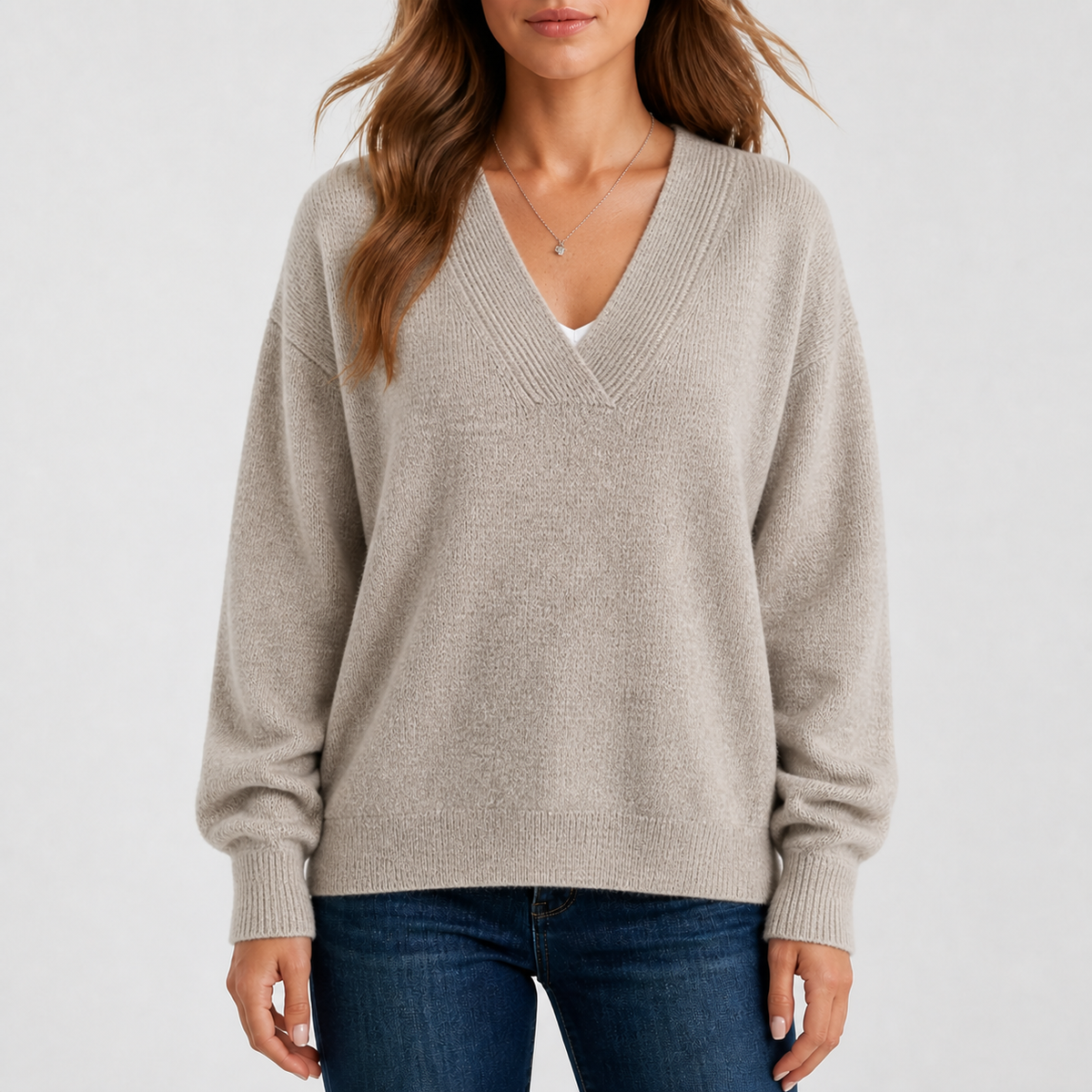 Marguerite | Women's Ribbed V Neck Jumper