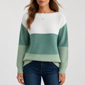 Elowen | Women's Colour Block Boat Neck Jumper